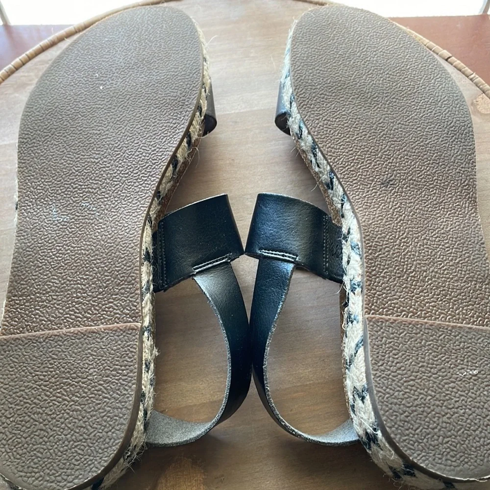 Time and Tru Espadrille Sandals Women’s Size 9 Black Platform Slingback
